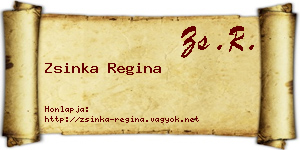 Zsinka Regina névjegykártya